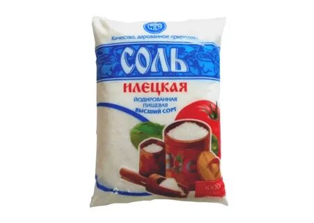 Соль поваренная пищевая молотая йодированная Фасованная в полиэтиленовый пакет по 1 кг, упакованная в полипропиленовый мешок по 30, 50 штук